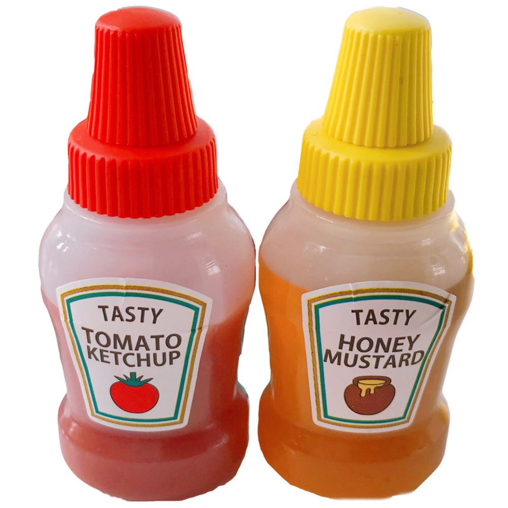 1/2 stk 25ml mini tomat ketchup flaske honning sennep bærbar liten saus beholder salat dressing beholder pantry beholdere