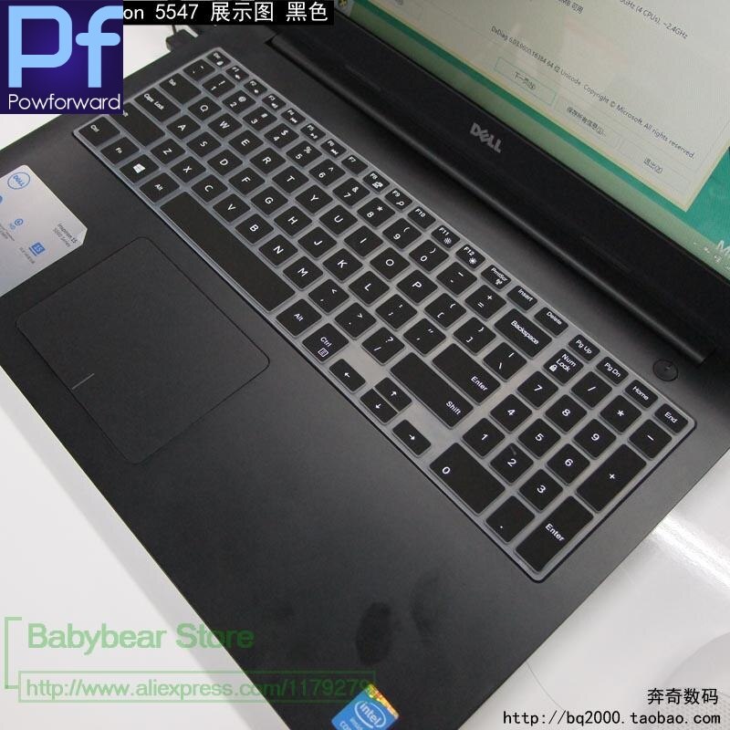 Silikonowa klawiatura do laptopa obudowa ochronna do Dell Latitude 15 3500 3550 3560 3570 3580 3590 15.6&quot;: black
