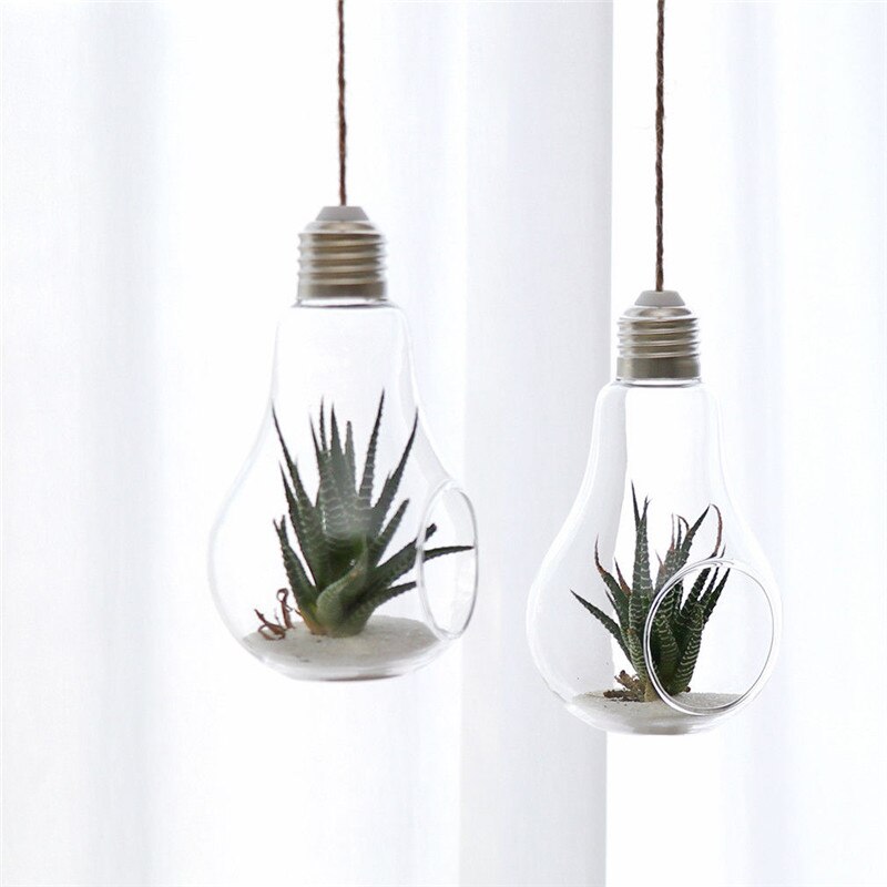 Vase en boule de verre suspendu, pot de fleur, récipient de Terrarium, décoration pour fête et mariage: Bulb shape