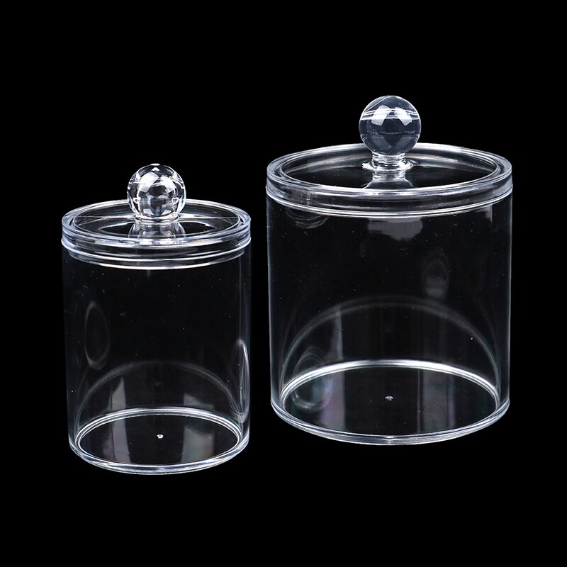 Clear Acrylic Cotton Pad Ear Bud Holder Cosmetic Makeup Organiser Storage Jars Storage Box Case 1 Pc