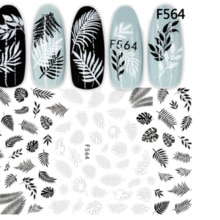 1 Vel Zwart Wit 3d Nail Art Stickers Bloemen Bladeren Geometrie Nail Stickers Nagel Folie Nagels Art Nail Decoratie Nail art