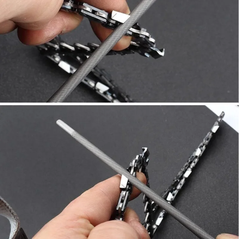 Lima de motosierra eléctrica redonda, 3 uds., 4mm/4,8mm/5,5mm, afilador de archivos, cadenas de motosierra, accesorios de herramientas manuales para carpintería