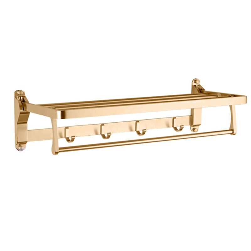 Håndkleholder baderom aluminium rose gull henger fold matt badehåndkle rack veggmontering vaskerom hylle: Rød