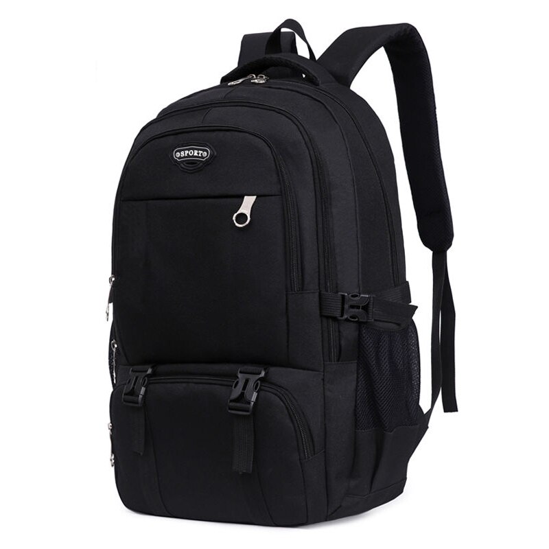 Black Backpack Men Waterproof Nylon Large Capacity School Bags for Teen Boys High Student College Bagpack University Back Pack: Default Title