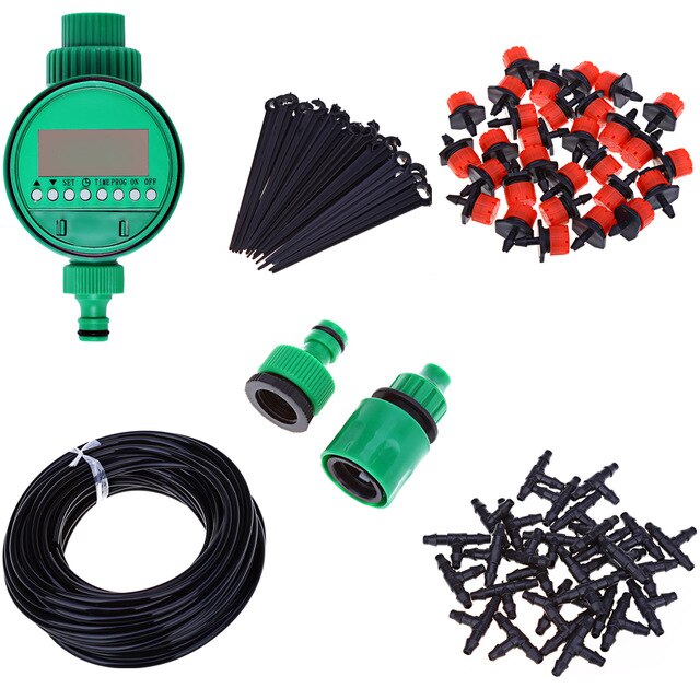 DIY 25 M Micro Drip Irrigatie Watering Timer Tuinslang Kit Plant Automatische Water Controller Verstelbare Druppelaar Sprinkler Gereedschap: Type 1