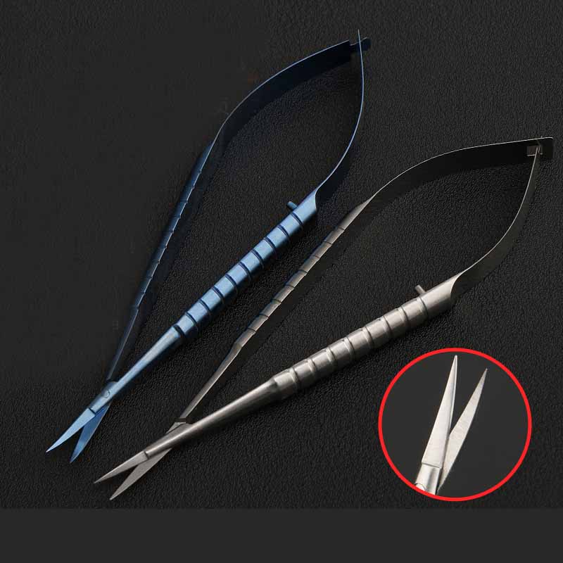 Hornhinde saks titanium legering oftalmisk instrument værktøj lige spids buet spids rustfrit stål mikrokirurgi saks