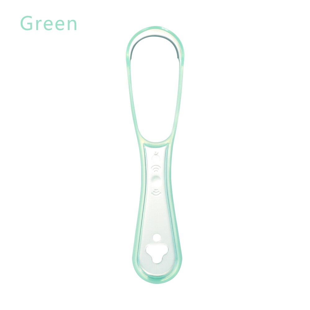 Unisex Silicone Tongue Scraper Double Sided Tongue Cleaning Oral Hygiene tool Bad Breath Health Care Tool Food Grade Material: Type2-green