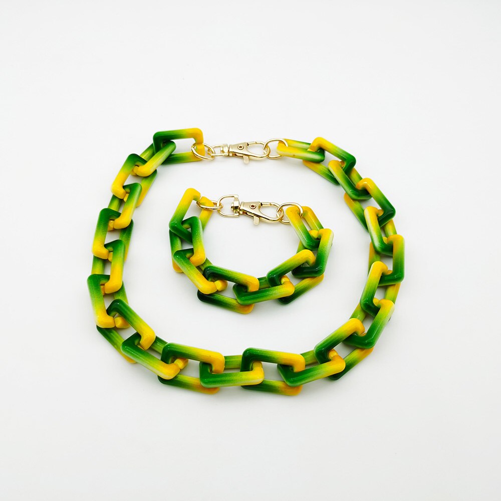 Necklaces Colorful Plastic Thick Chain Statement Choker Collar Necklace Hip Hop Night Club Jewelry For Women
