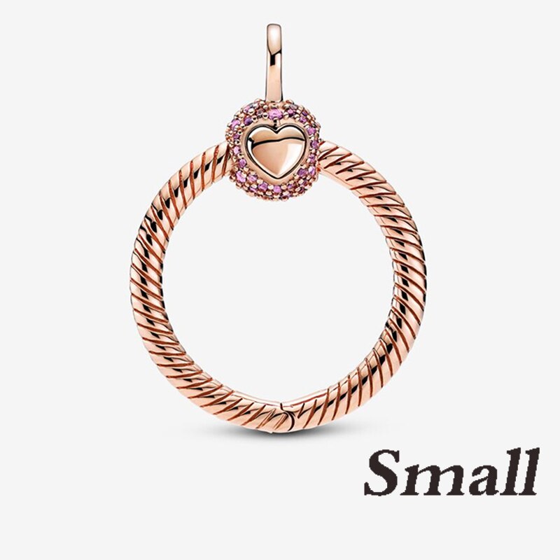 S925 Momente Kleine Pavé O-förmigen Charme Anhänger, exquisite Und Hohe Schmuck Für Frauen Als Fit Original Armband: PD654 Small