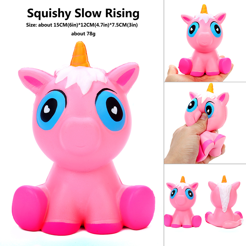 Grote 14 cm Roze Squishy set dier Toy Anti-Stress Pu Eenhoorn Leuke Kawaii Super Langzaam Stijgende Geurende buffer Stress