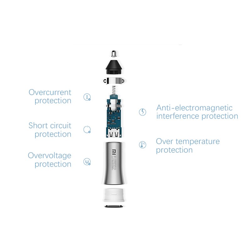 Xiaomi mi autolader pro 18w 5v 2.4a snel opladen dubbele usb autolader