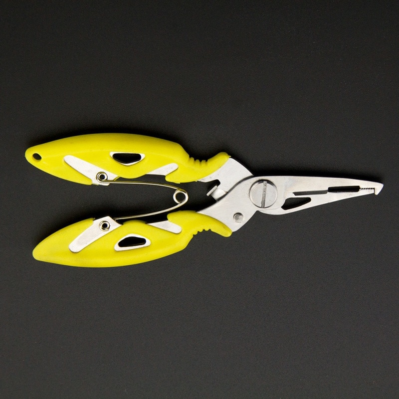Fishing Plier Scissor Braid Line Lure Cutter Hook Remover Tackle Tool Cutting Fish Use Tongs Scissors Multi Function Plier: yellow