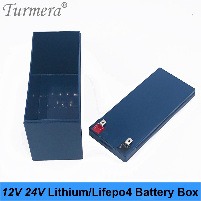 Turmera 32650 32700 Lifepo4 Battery Storage Box with 1x4 Bracket for 12V 7Ah Uninterrupted Power Supply and E-bike Battery Use A: Blue Box