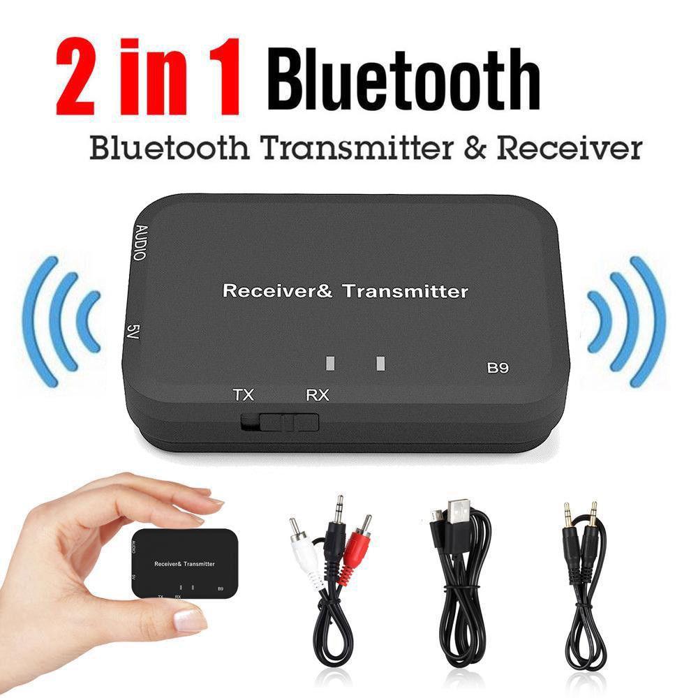 B9 Bluetooth Audio Zender en Ontvanger 2 in 1 Draadloze Bluetooth Audio Adapter 3.5mm Stereo Audio Player Micro USB lader