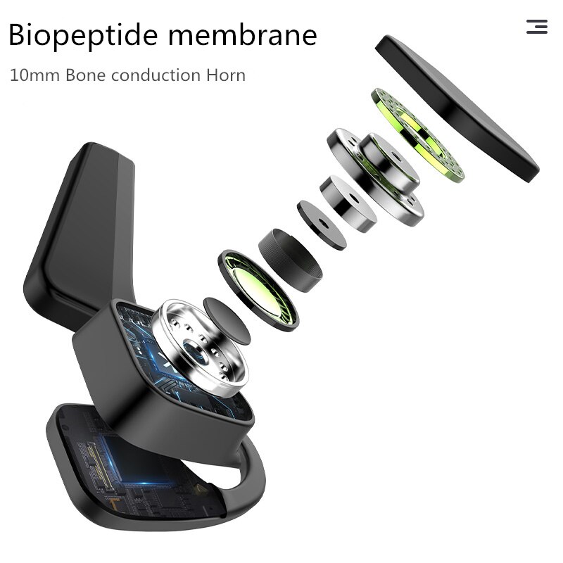 Aikswe Beengeleiding Koptelefoon Bluetooth Draadloze Sport Oortelefoon IP56 Headset Stereo Handsfree Met Microfoon Voor Running