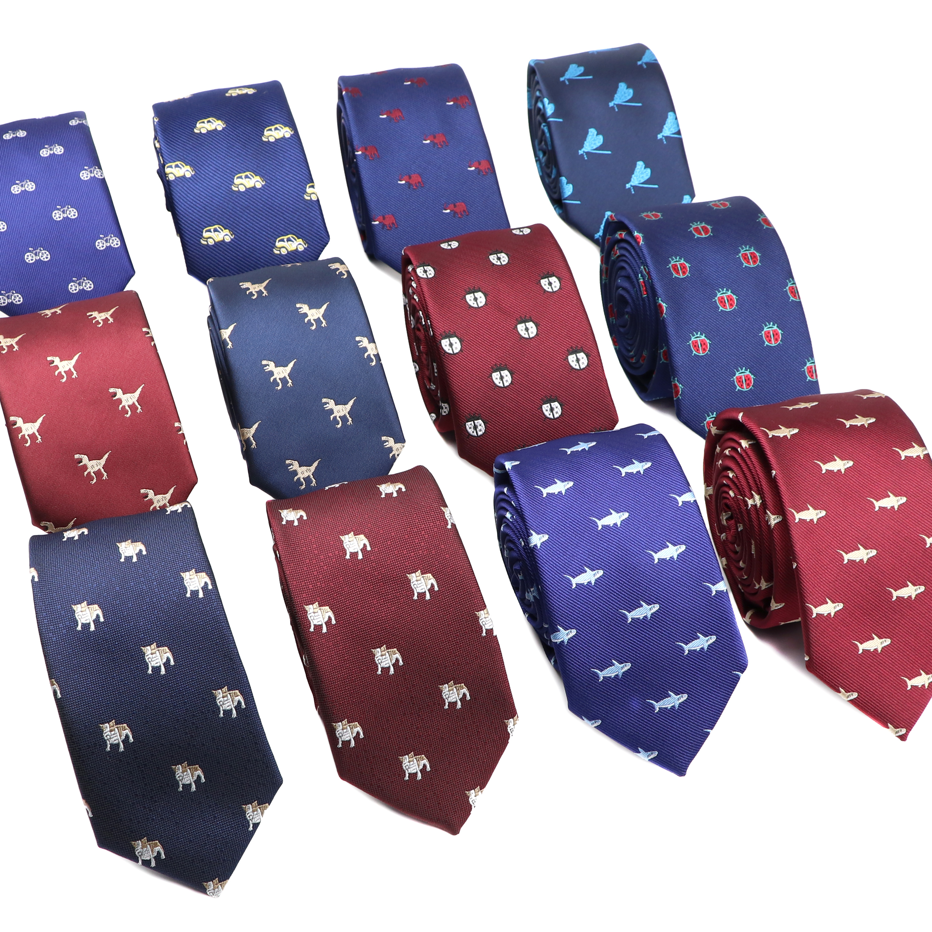 cravate hommes cravate rouge bleu imprimé dessin animé chat voiture cravates accessoires usage quotidien cravate fête de mariage Original pour homme