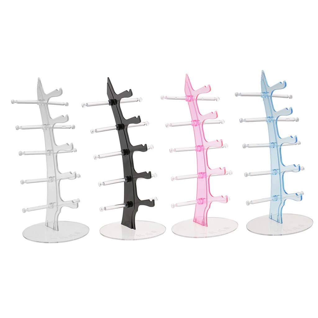 5 Pair Sunglasses Eyeglasses Glasses Acrylic Frame Display Stand Organizer Rack Shelf Show Rack Counter Holder Transparent Holde