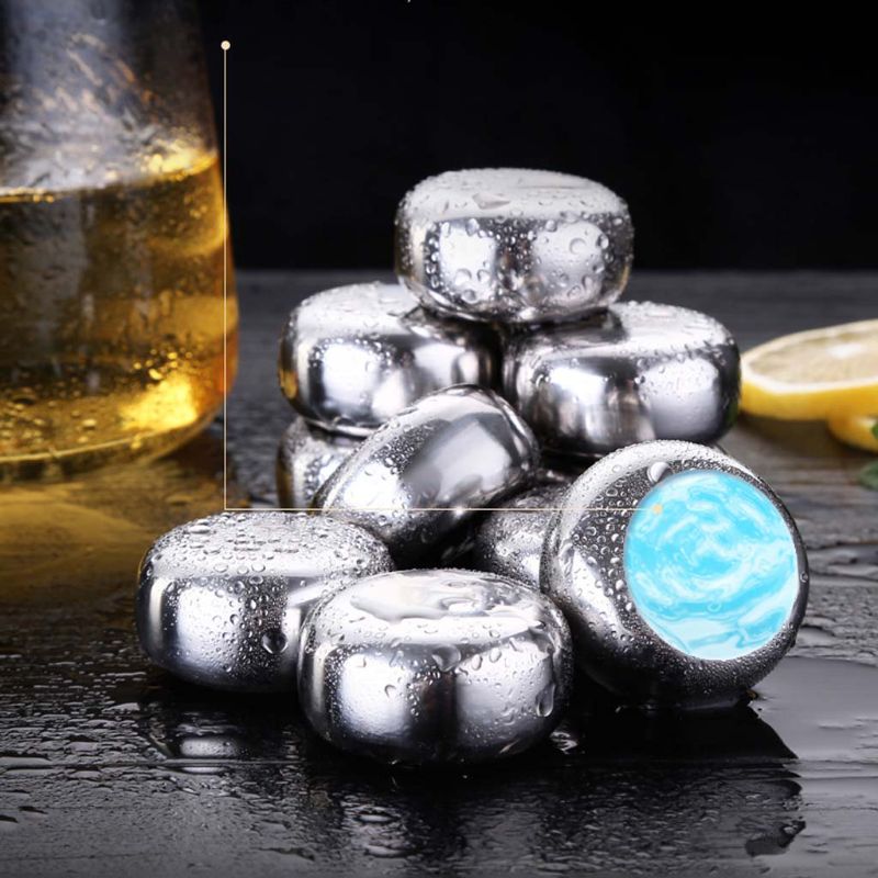 Chess Shape Stainless Steel Ice Cubes Reusable Bar Whiskey Cooler Chilling Stone 83XC