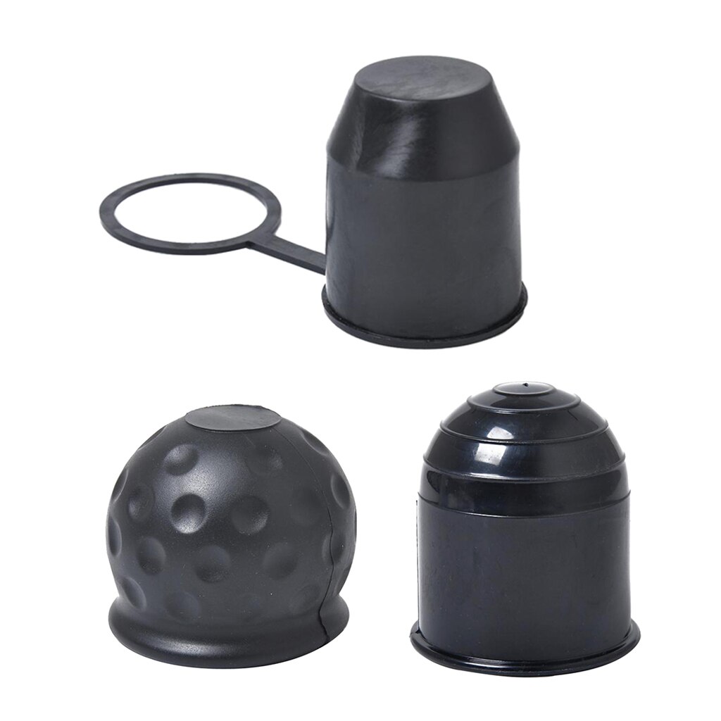 Cubierta protectora para coche, tapa de enganche de bola de remolque de goma, plástico negro, 3x50mm