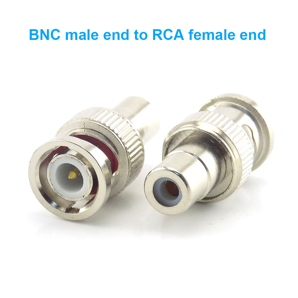 1Pcs Bnc Rca Male Female Naar Bnc Rca Mannelijke Vrouwelijke Adapter Plug Coax Kabel Video Audio Draad Converter Connector voor Cctv Camera W1: GRIJS