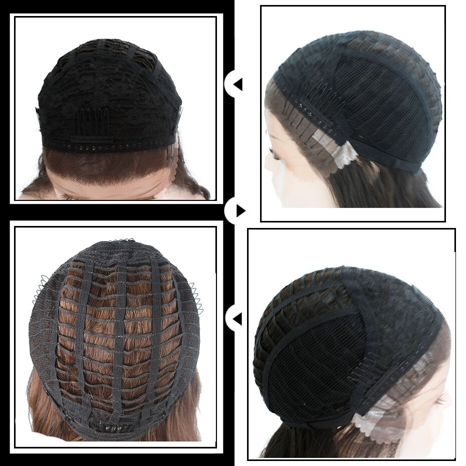 X-TRESS Dark Roots Ombre Brown Lace Front Synthetic Wig for Black Women High Temperature Fiber Hair Trendy 18'' Straight Wigs