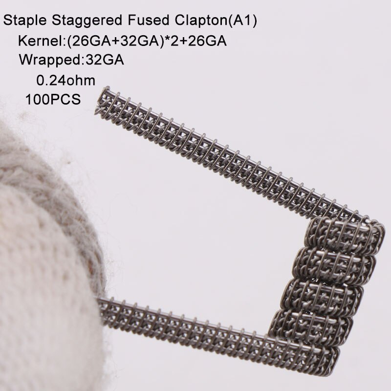 XFKM 100 stks/pak Giant juggernaut coils Seper juggernaut Clapton coil Alien taiji super Clapton Verwarming Weerstand rda coil: staple-sta-fu-a1-100