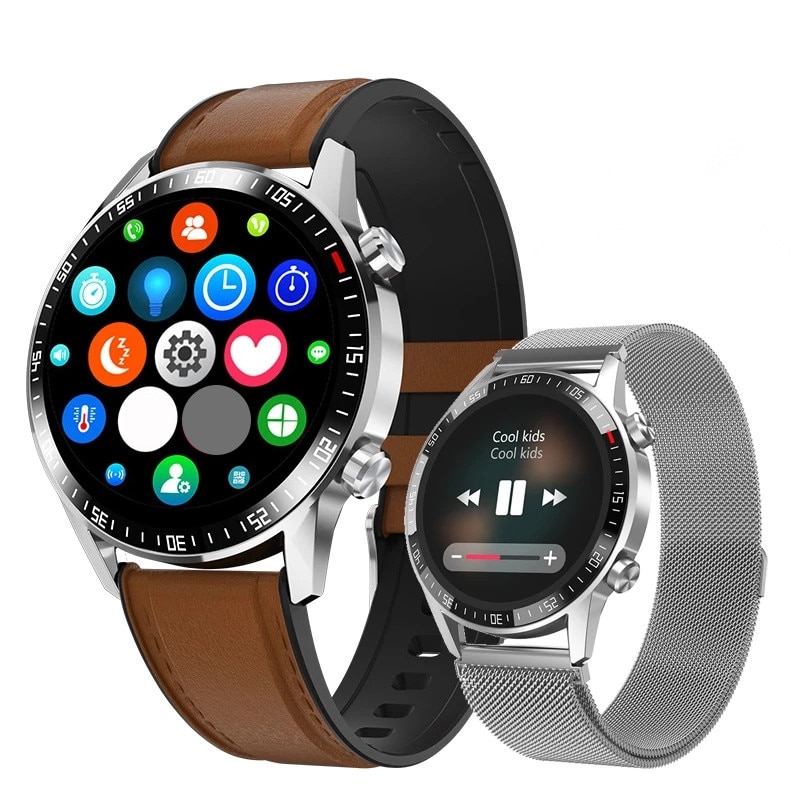 Q88 montre intelligente Bluetooth appel 46MM plein rond moniteur de fréquence cardiaque cadran réponse Sport Fitness hommes Smartwatch