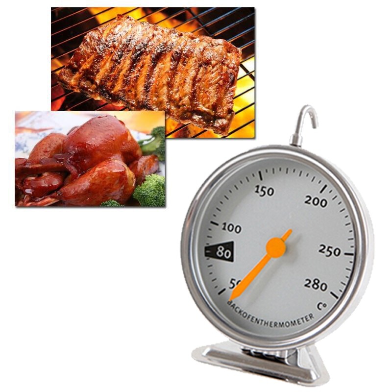 Temperatuur Stand Up Voedsel Vlees Dial Oven Thermometer Rvs Gauge Gage Grote Diameter Wijzerplaat Keuken Tool 70X92X19Mm L4