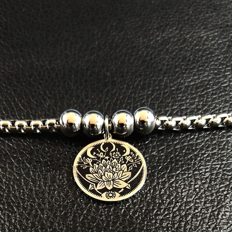 2022 Lotus Edelstahl Manschette Armbinde für Frauen Silber Farbe Armreif Armbänder Schmuck Armbinde acier B18336