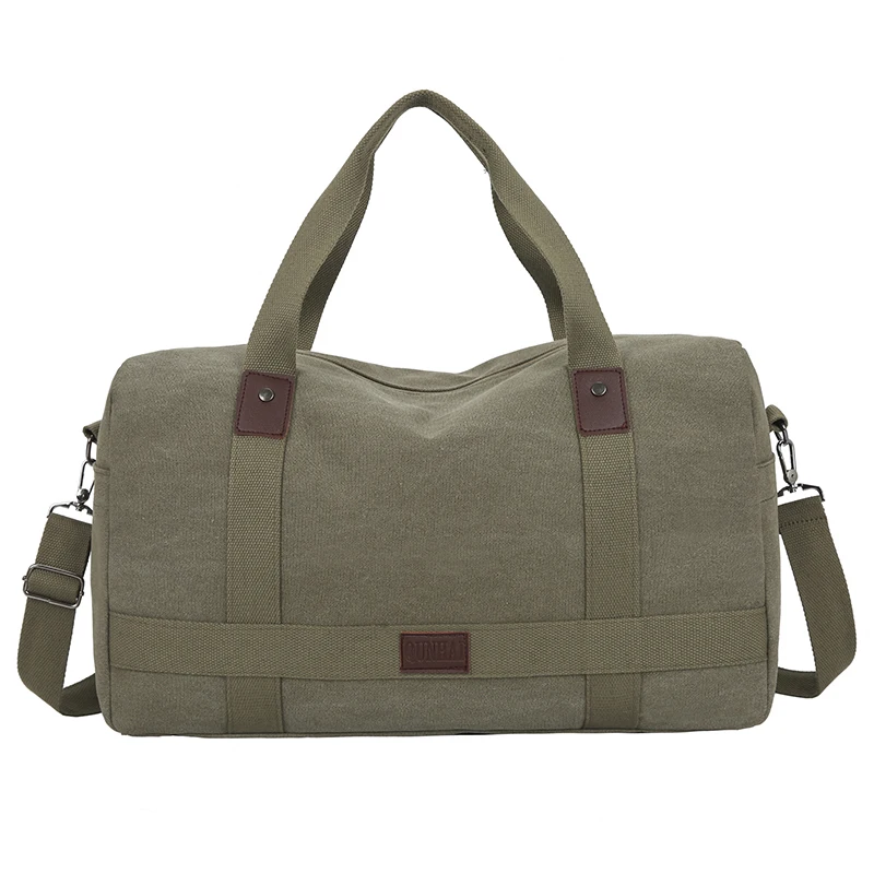 Mannen Reizen Canvas Handtas Multifunctionele opvouwbare tassen Handbagage Mannen Tote Grote capaciteit Weekend plunjezak Bolsas: green
