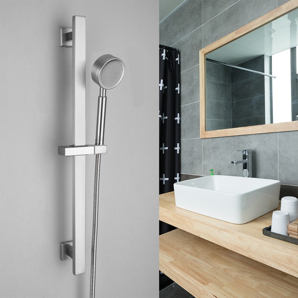 Replacement Hand Shower Bracket Square Adjustable Hand Shower Bracket Hand Sprayer Holder For Slide Bar Chrome Plated