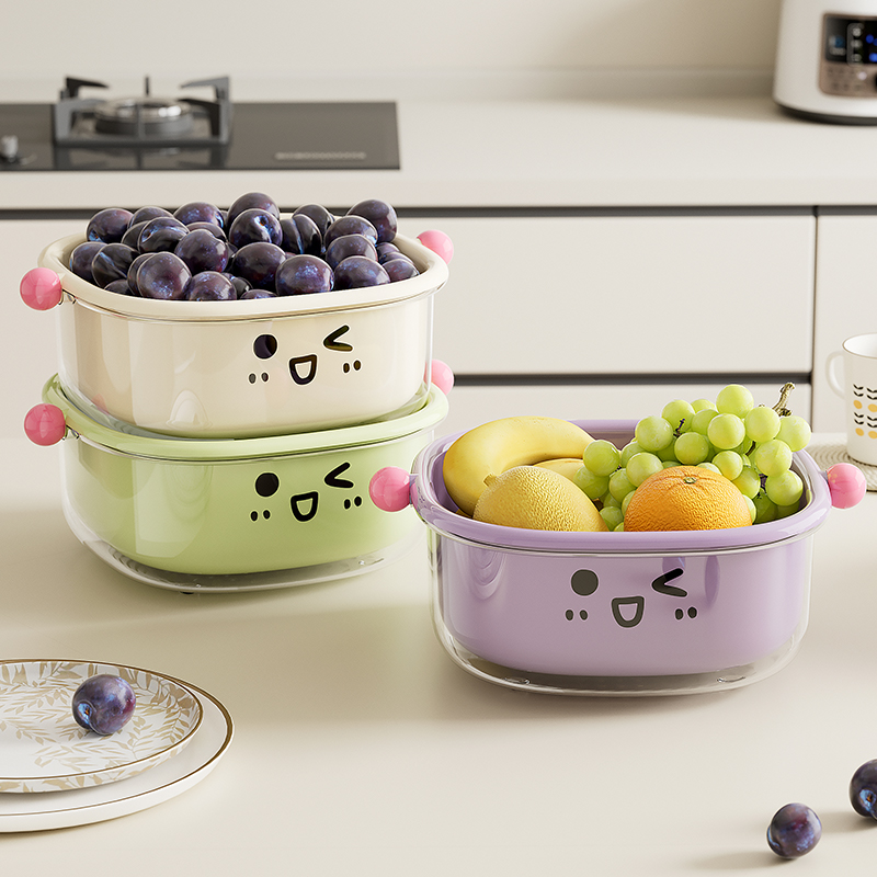 UFORU Wastafel Afvoermand Huishoudelijke Keuken Dubbele Wassen Fruitmand Wassen Groentebak Woonkamer Organizer