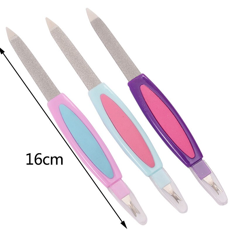 NOQ Cuticle Trimmer Brush Cleaner For Manicure Pedicure Metal Pusher Remover Stainless Steel Spoon With Dual Use Nail Files Tool