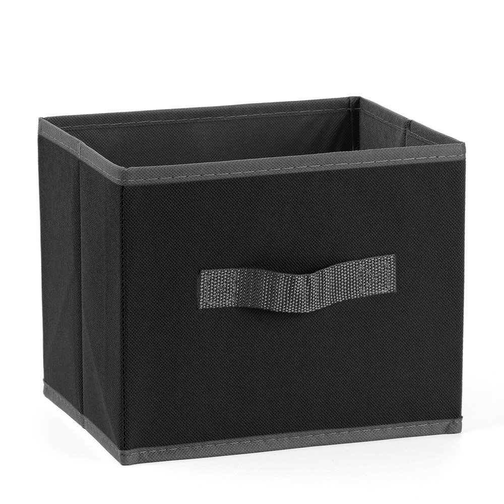 Canvas Foldable Square Felt Home Storage Collapsible Basket Bag Folding Box Nursery Underwear Magazine Organizer Laundry Basket: Black