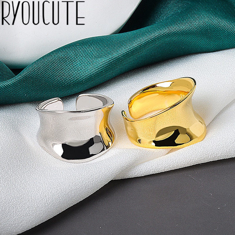 Original Beliebte Glatte, Glänzende Ketten Finger Ring Einfache Ringe für Frauen Hochzeit Engagement Schmuck