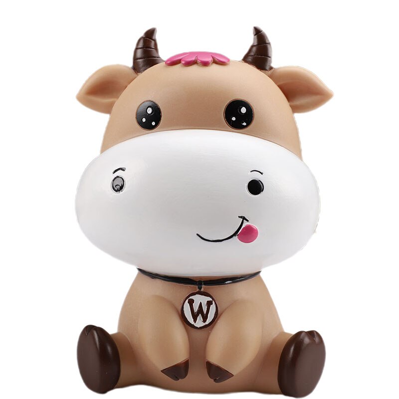Lovely cartoon cow piggy bank -proof children can save Year of the Ox piggy bank for boys and girls ornaments