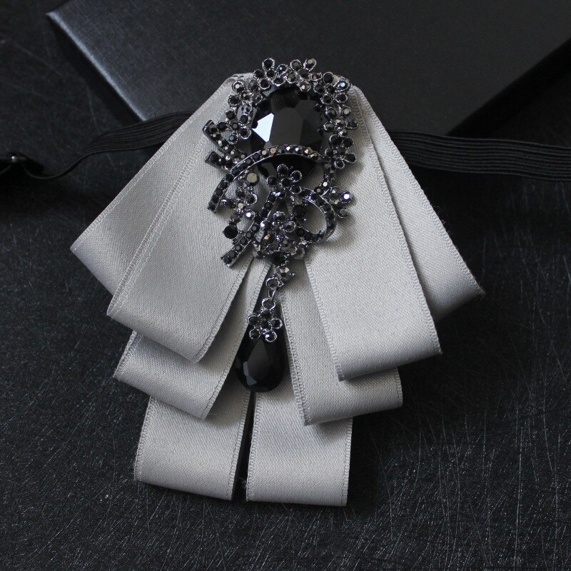 Britannique hommes strass noeud papillon cravate mariage marié blanc chemise Punk gland noeud papillon pour hommes accessoires de mariage: 11