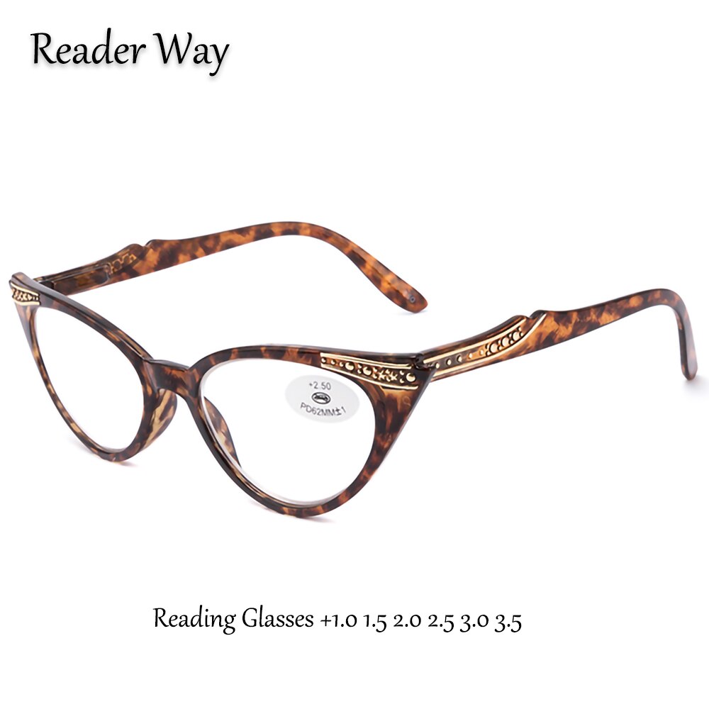 Ladies Reading Glasses Cat Eye Frame Elegance Women Presbyopic Eyeglasses +1.0 1.5 2.0 2.5 3.0 3.5 for Female Readers