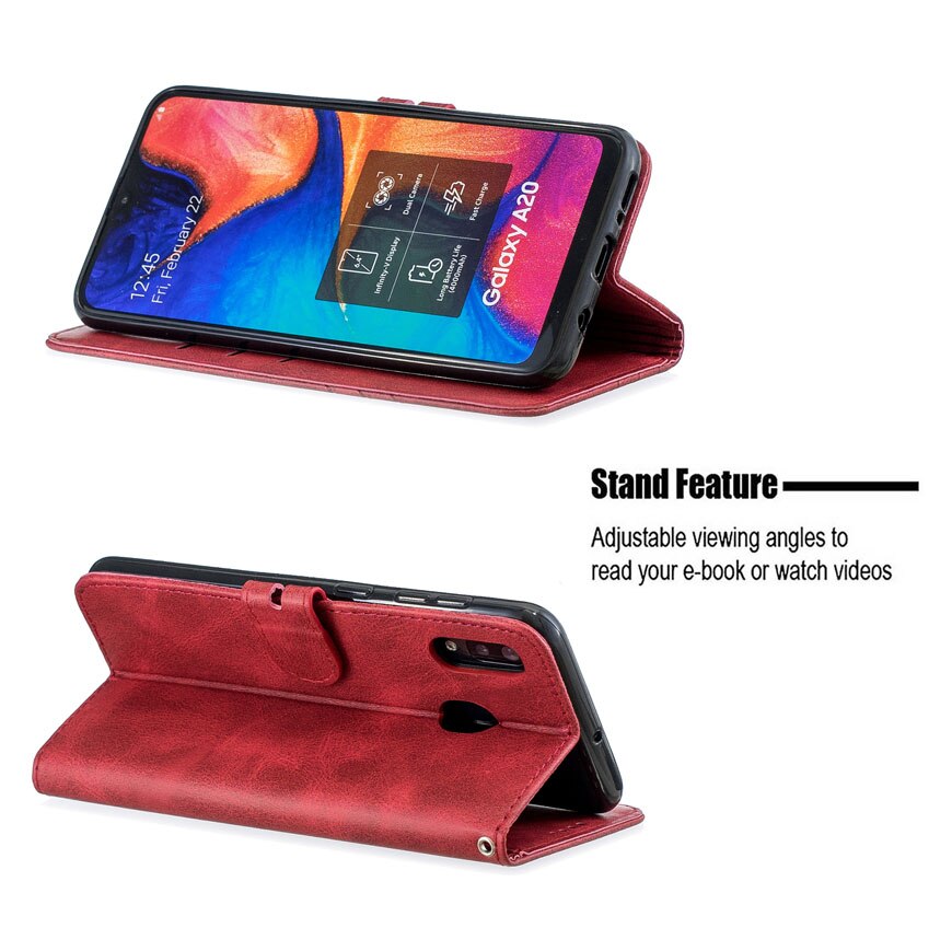 Étui pour Samsung Galaxy A20 étui à rabat en cuir sur pour Coque Samsung A20 Coque de téléphone Galaxy A20E A 20e Funda housse de portefeuille magnétique
