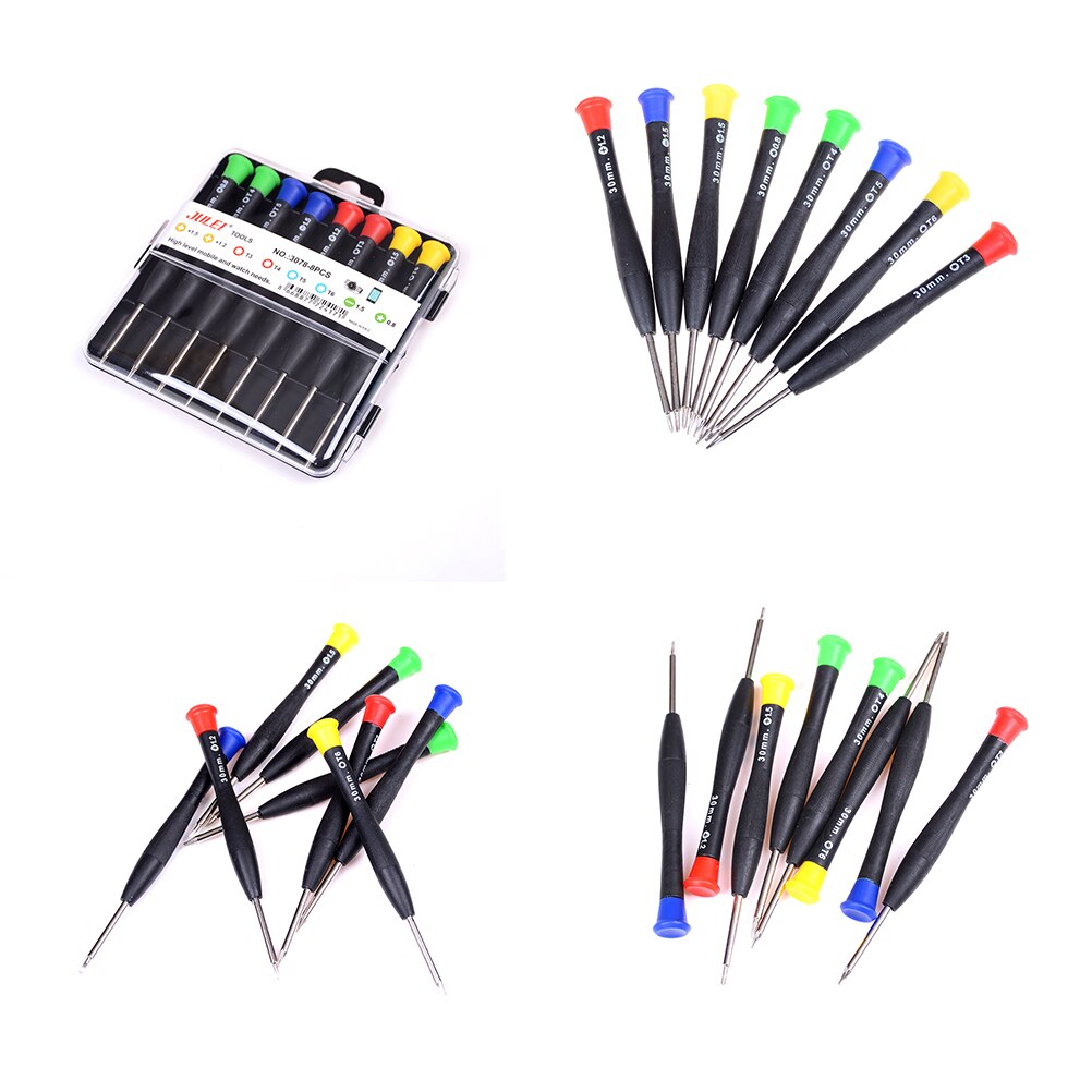 8 unids/set 8 en 1 Mini destornillador de precisión juego de herramientas de reparación de bolsillo para teléfono celular