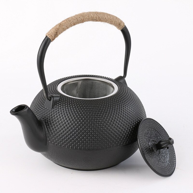 Gietijzeren theepot 1.2l gietijzeren oude ijzeren pot kokend water theepot zwarte stip deeltjes ijzeren pot kampeerkeuken voorraad