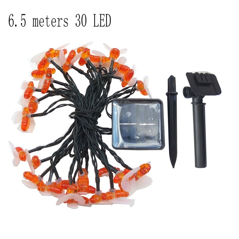 20/30 LED Solar Powered Cute Bee String Light Outdoor Garden Fence Patio Christmas Garland Animal Lights: 30 Lights