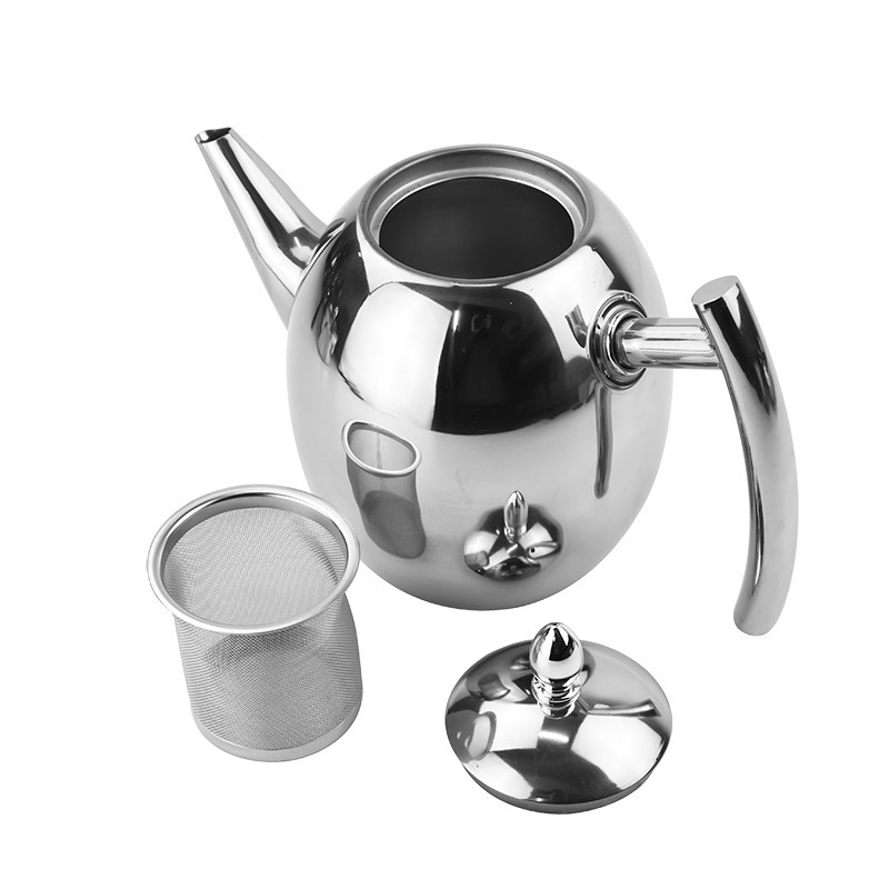 Zilver Kleur 1L/1.5L Theepotten Rvs Waterkoker Hotel Thee Pot Met Filter Hotel Koffie Pot Restaurant Thee ketel