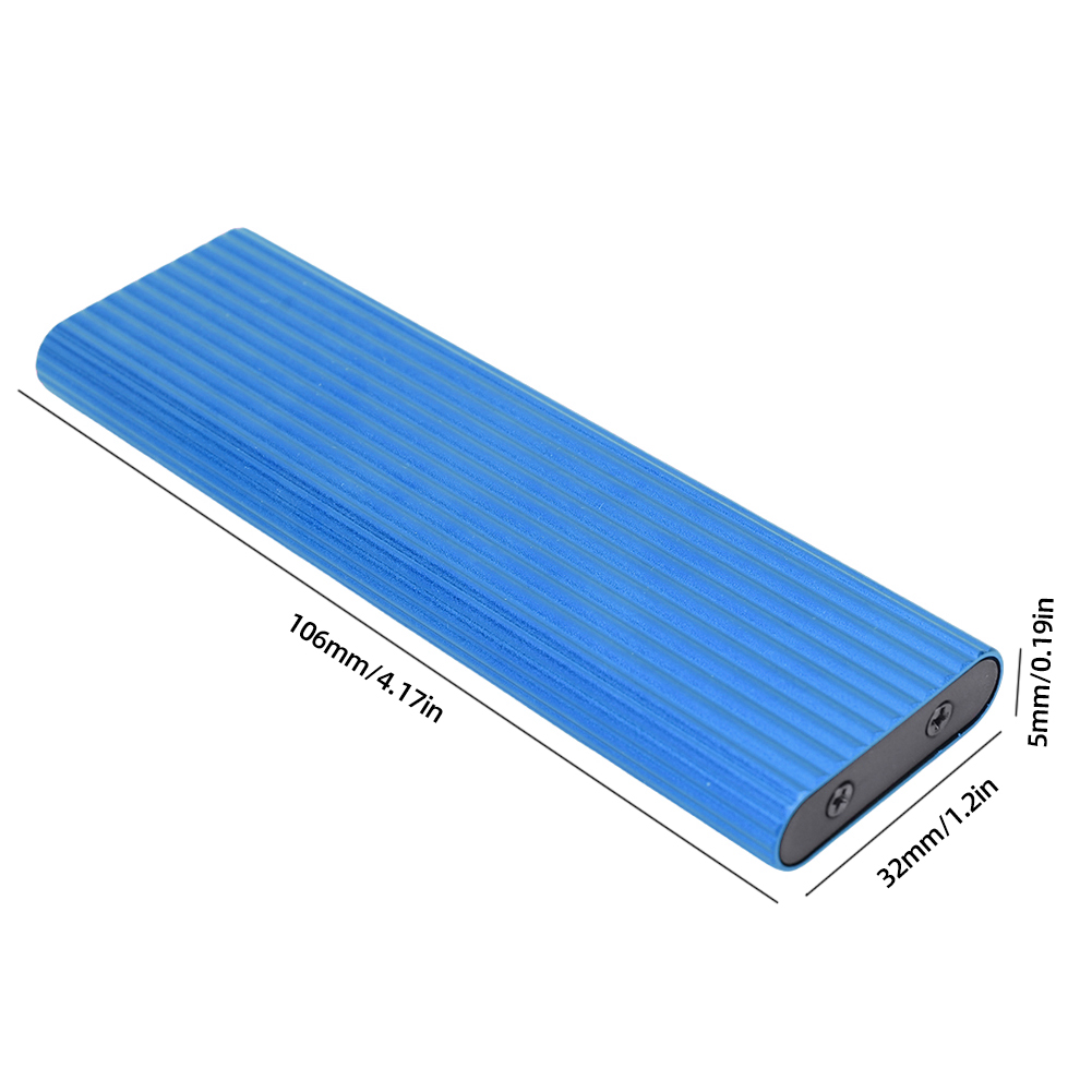 M.2 NGFF/NVME to USB3.0 Mobile Hard Disk Case SATA SSD Type-C 5Gbps Enclosure Adapter: Blue