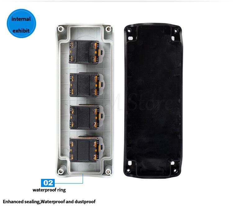 Industrial switch button control box waterproof emergency stop start stop power switch two position key knob