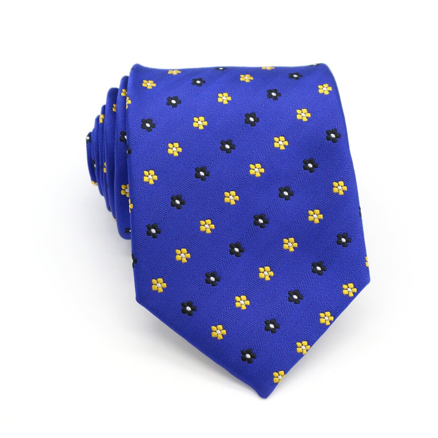 Cravate à motif Floral pour hommes | En soie, 8cm, costume de cérémonie, à la , motif de fleurs, pour le mariage: KT098