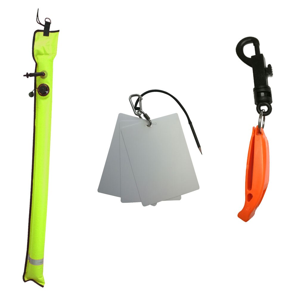 Underwater Writing Slate Board 30m Scuba Diving Reel Finger Spool Scuba Diving Wreck 1M SMB Surface Signal Marker Buoy: 3 pieces