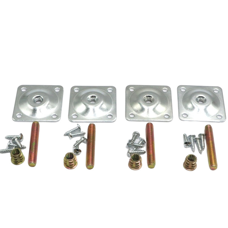 4Pcs Legs Fixing Mounting Plates Brackets Sofa Level Plate Wooden Table Sofa Leg Level Fixing Mounting Plates With Screws