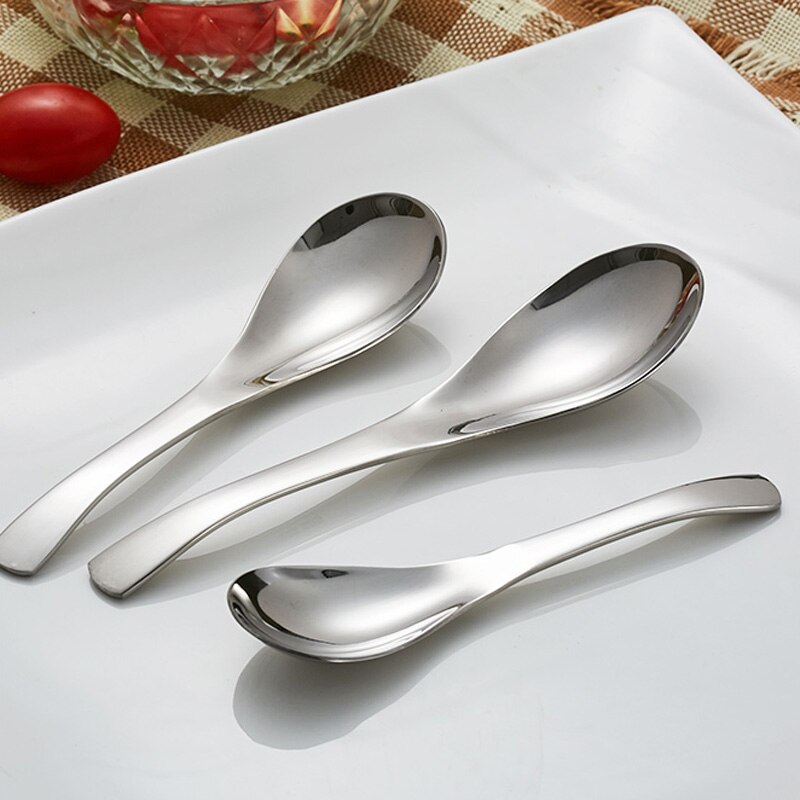 3 Size Stainless steel Dessert Spoon set Table Soup spoon Kitchenware Small Spoons For Restaurant Dinner Wedding Party Cutlery