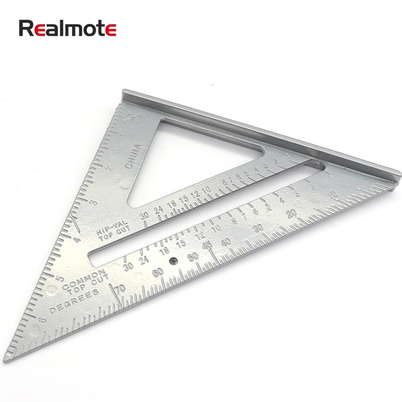Measurement Tool Square Triangle Ruler Aluminum Alloy Speed Protractor Miter For Carpenter Tri-square Scriber Line Guide